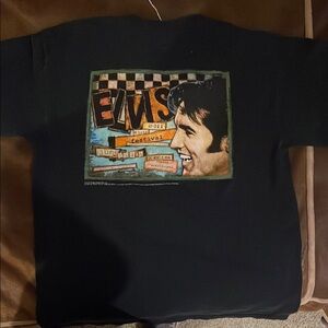 Black Graphic T-Shirt with Elvis Design